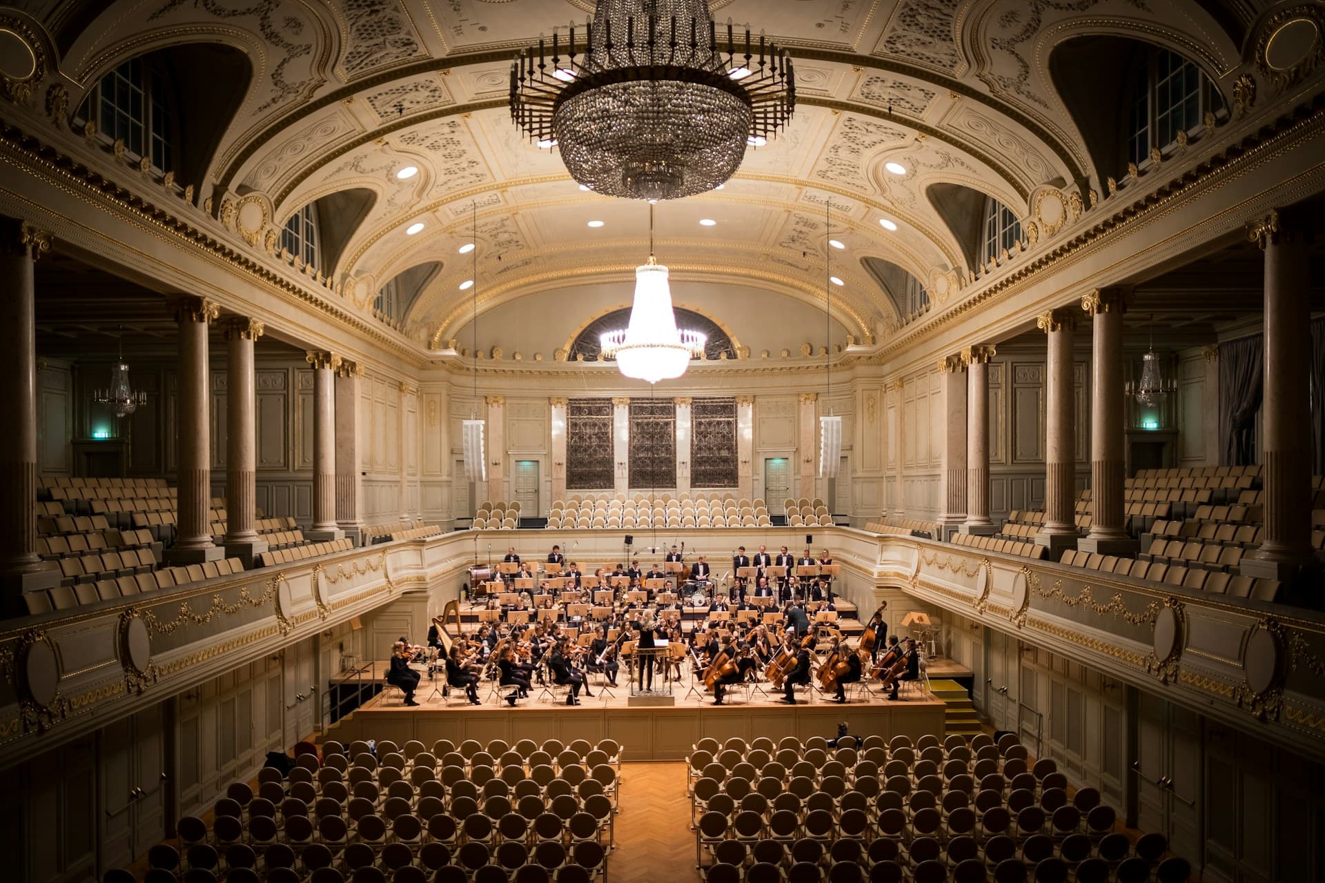 Concert hall with orchestra